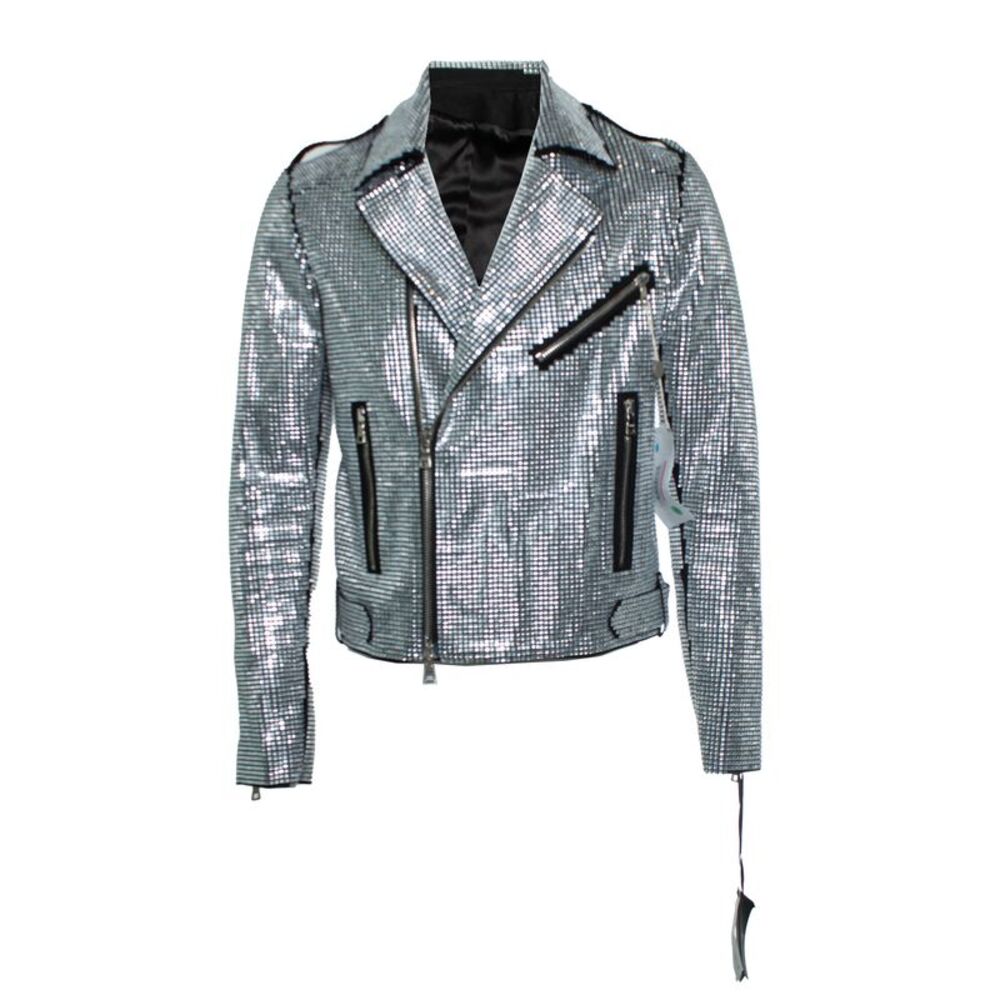 Balmain, Crystal embellished biker jacket